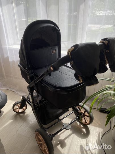 Коляска luxmom 608 3 в 1 эко-кожа