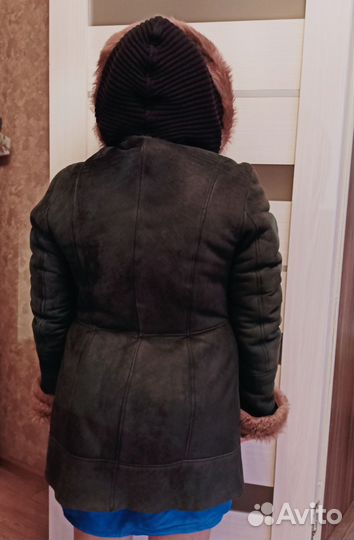 Дубленка натуральная женская 50 52 с капюшоном