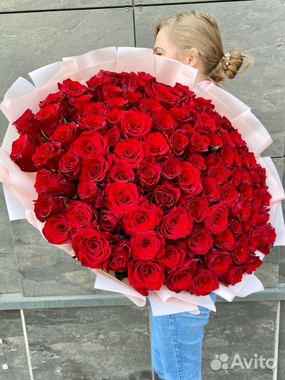 Роза премиум 60 см букет 101 роза доставка