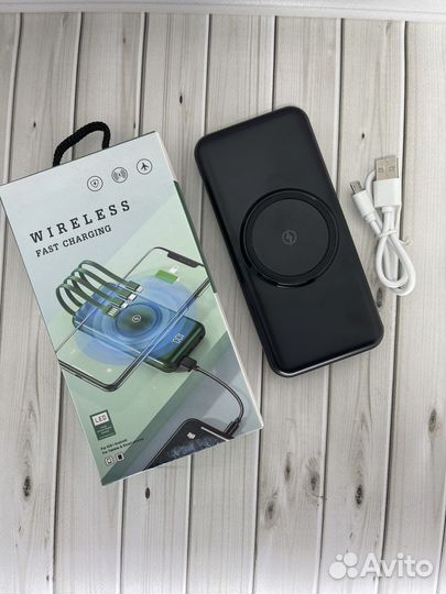 Повербанк 20000мач с беспроводной зарядкой