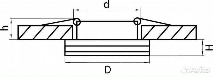Светильник встраиваемый для ванной светодиодный