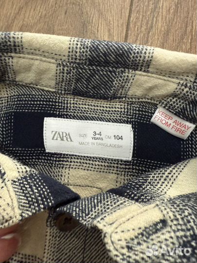 Фланелевая рубашка zara 104