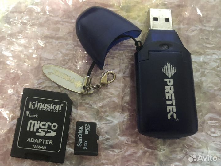 Micro sd SanDisk 2gb с переходником на sd,usb