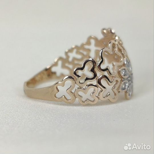 Кольцо золото 585 проба размер 19.4 № 070107