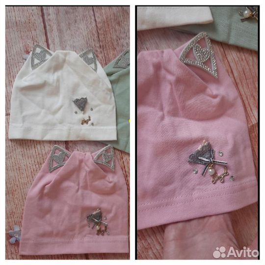 Новая шапка тонкая детская 3-6лет