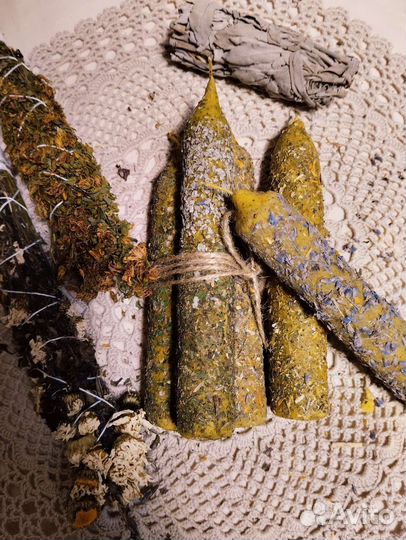 Свечи восковые с травами