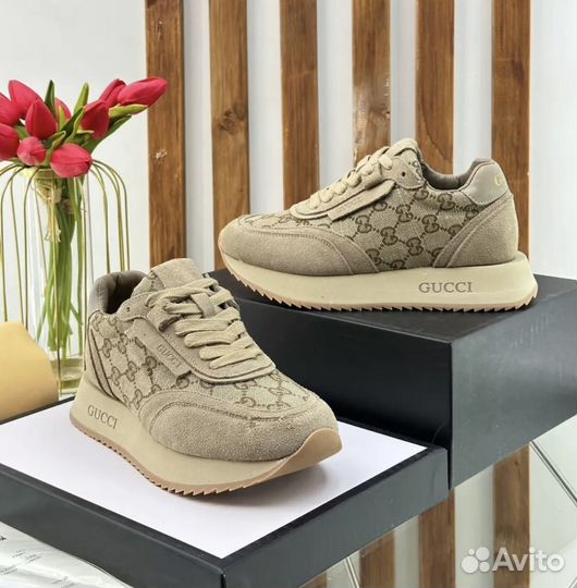 Кроссовки замшевые Gucci (4 цвета)