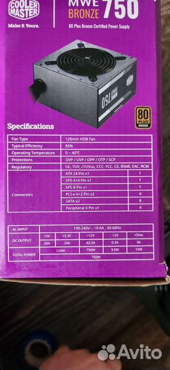 Cooler master mwe 750 bronze plus