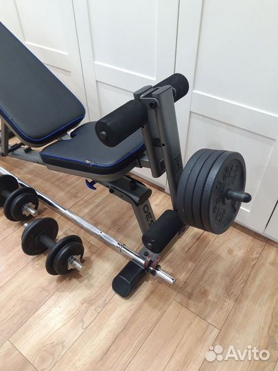 Набор Domyos Скамья + керл + гантели + штанга