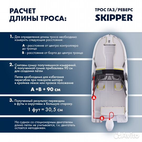 Трос управления газ/реверс Skipper C36 15'