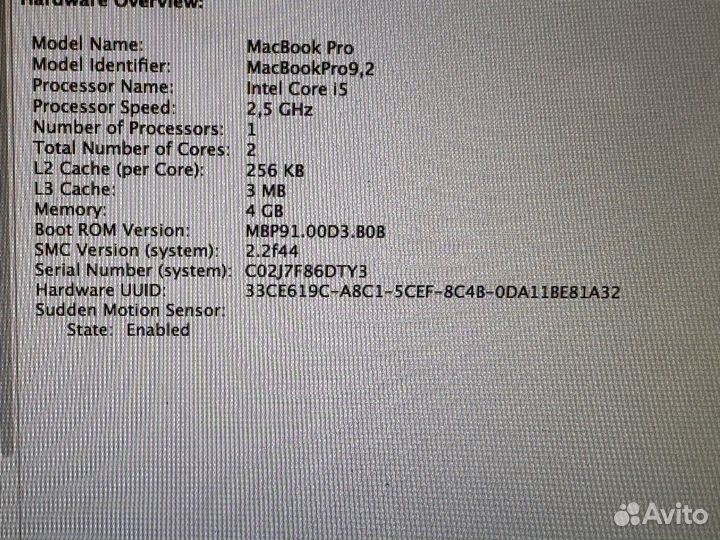 Macbook pro 13 A1278