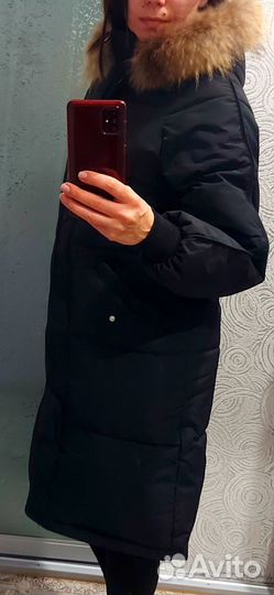 Парка зимняя с натуральным мехом женская 42
