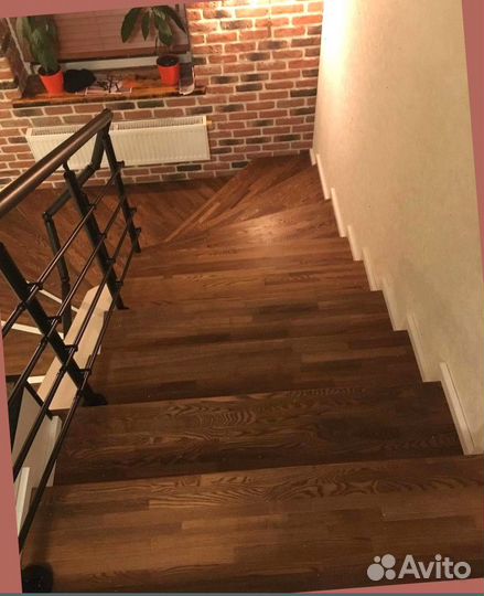 Отделка бетонной лестницы деревом