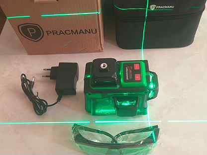Лазерный уровень Pracmanu W003 3D 12 линий зелёный