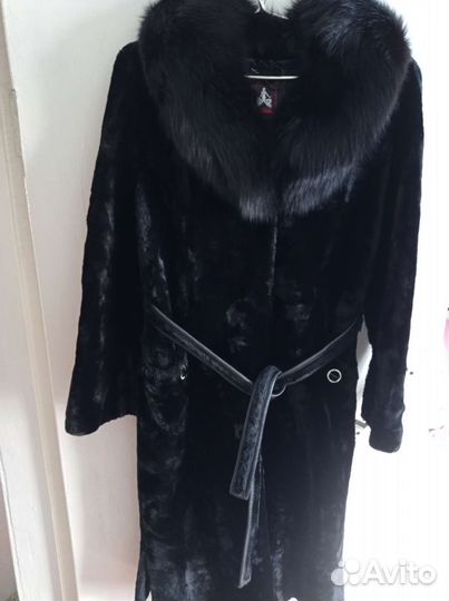 Шуба мутоновая черная 46 48