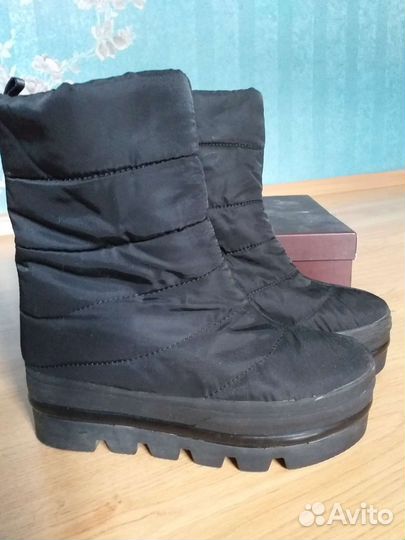 Полусапожки стильные из болоньевой ткани, теплые