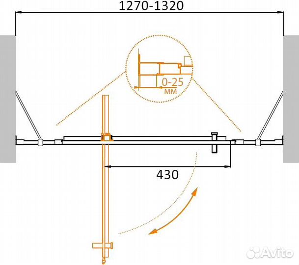 Дверь в нишу Cezares Molveno BA12 70+60