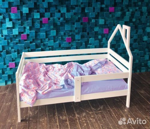 Софа Домик с бортиком для малыша берёза