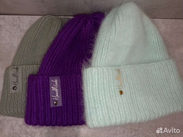 Шапка из ангоры и пуха норки