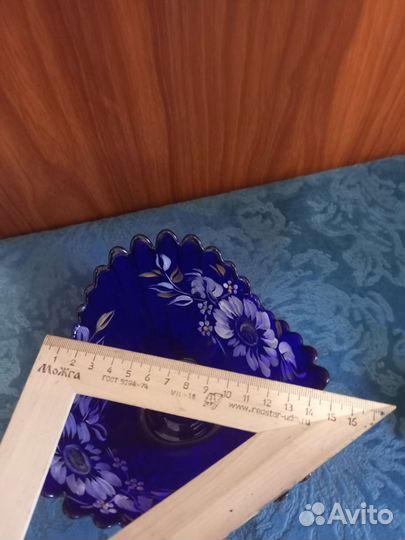 Ваза конфетница из цветного стекла