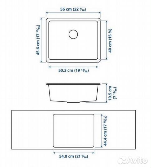 Врезная кухонная мойка икеа килсвикен