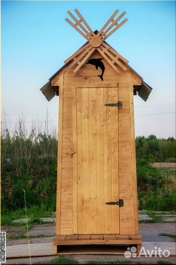 Уличный туалет деревянный BLU784