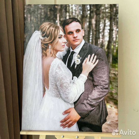 Портрет по фото на холсте портрет по фото