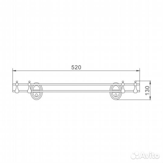 Полка стеклянная Haiba HB1507, хром