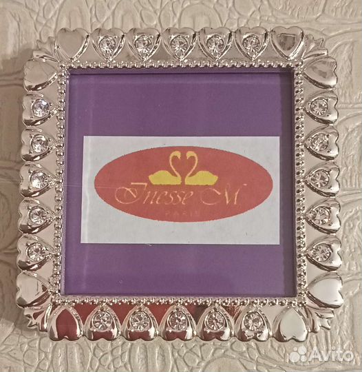 Фоторамка 5,5*5,5 металл, стразы