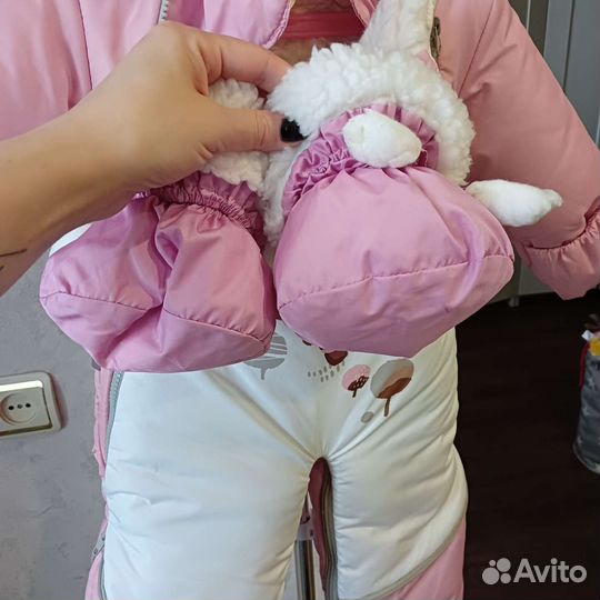 Зимний комбинезон 62-74,шапка и пинетки