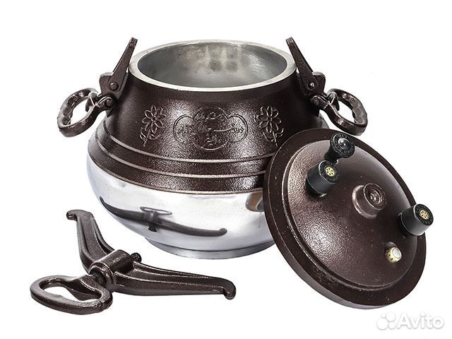 Афганский казан 8л двухцветный с ручками