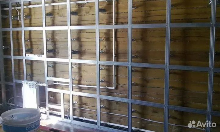 Гипсокартонные работы, постройка стен из глк