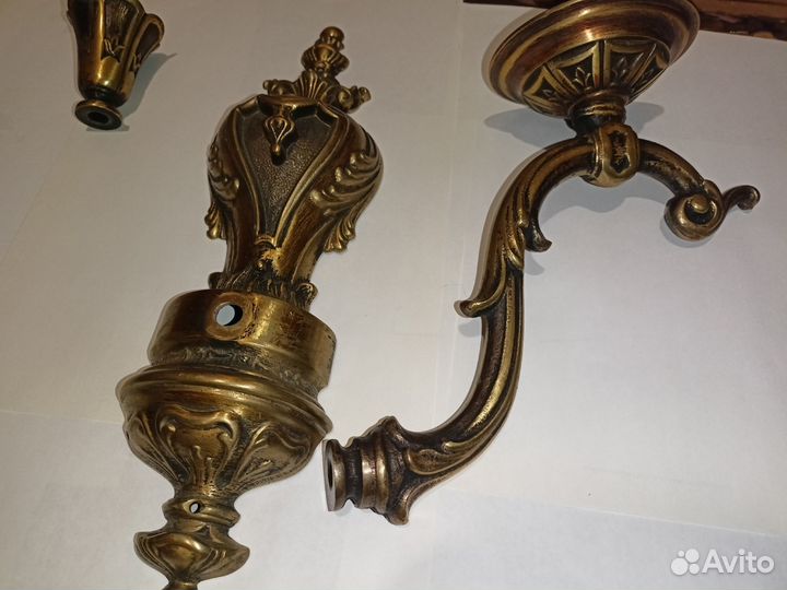 Большой настенный светильник бра Италия латунь