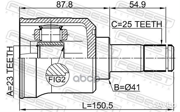 Шрус внутр.mitsubishi galant 96-06 23X41X25;MR3