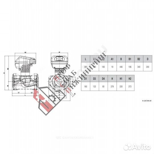 Насос evoplus B 120/360.80 M PN16 1x220-240В/50/60