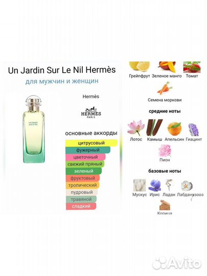 Духи отливанты Hermes Un Jardin Sur Le Nil