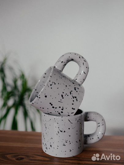 Кружка керамическая серая