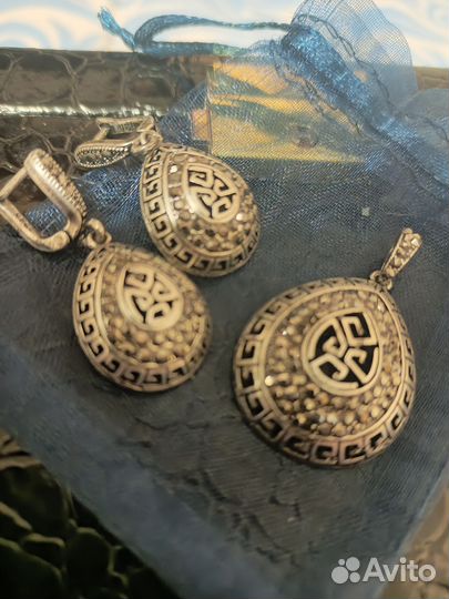 Комплект серебро с чернением 925