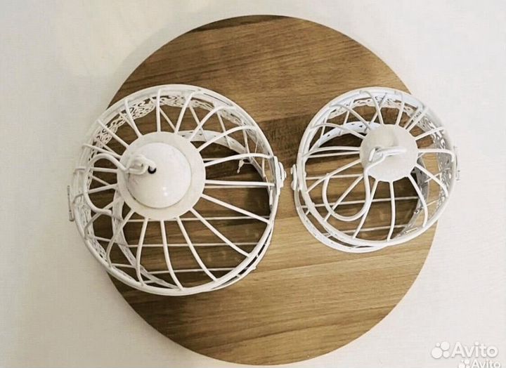 Декоративная клетка круглая белая металл