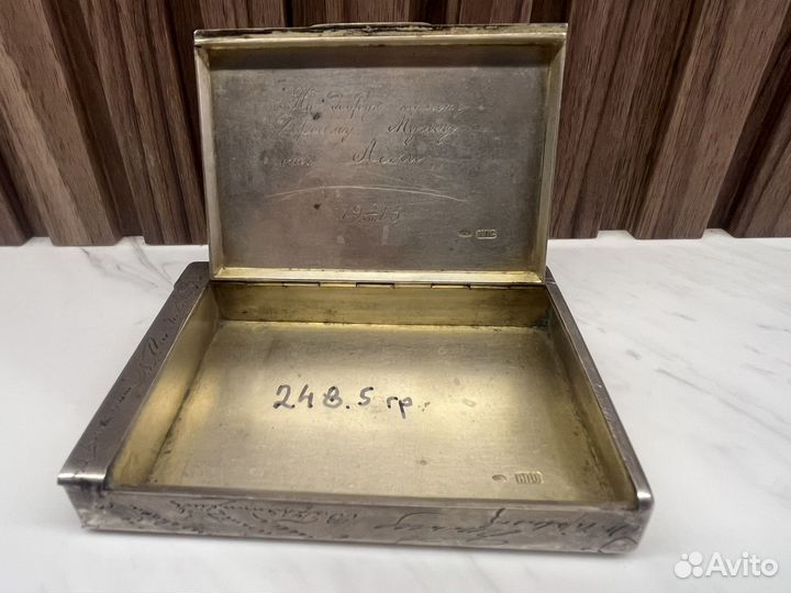 Портсигар серебро 84