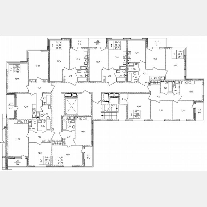 2-к. квартира, 57,3 м², 2/8 эт.