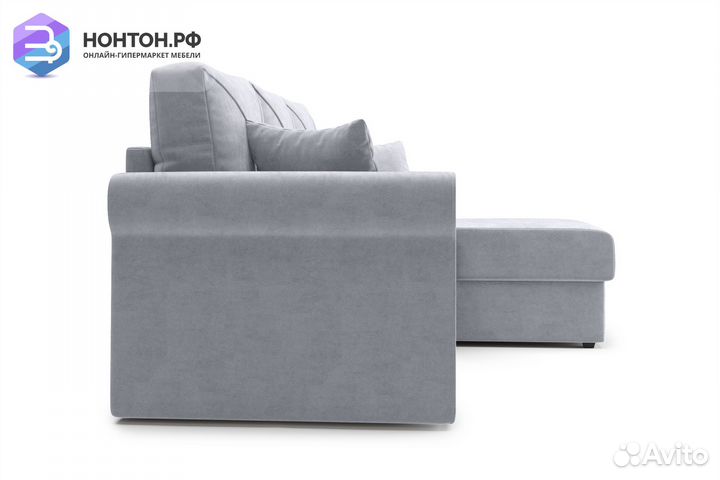 Диван угловой дельфин Лира серый