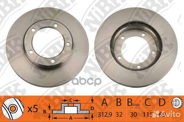 Диск тормозной передний nibk RN1224 RN1224 NiBK