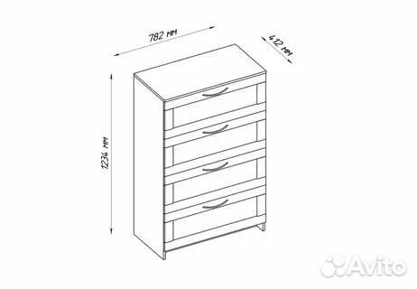 Комод IKEA Сириус 4 ящика Сонома