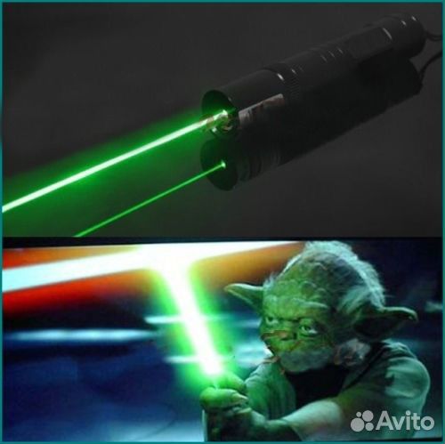 Зеленый видимый лазер, Мощный, Прожигает картон