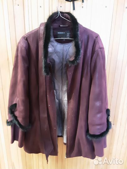 Куртка женская отороченная норкой 50 размер