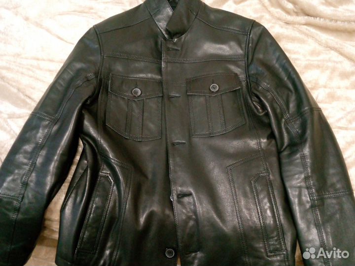 Кожаная куртка мужская 48 50