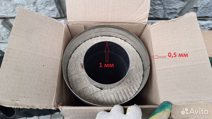 Комплект дымохода повышенной прочности d114мм 1мм