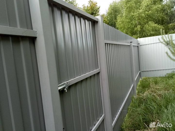 Установка забора из профнастила