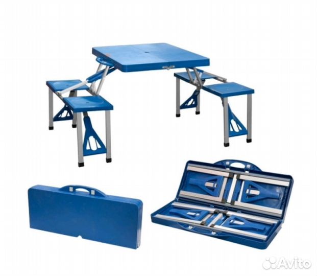 Новый складной стол-чемодан со стульями